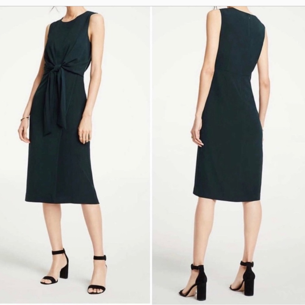 Ann Taylor Dress Tie Front  Sz 8 NWT in Green Tea